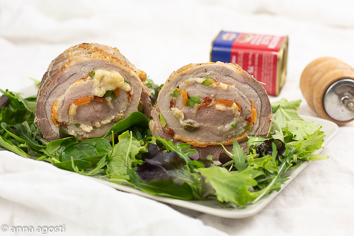 Schweineroulade mit Gemüse