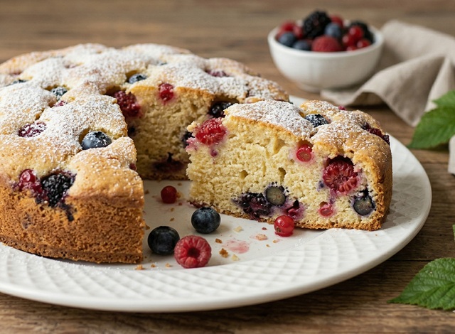 Schneller Beerenkuchen: Das Geheimnis für einen saftigen Kern, der nicht einsinkt