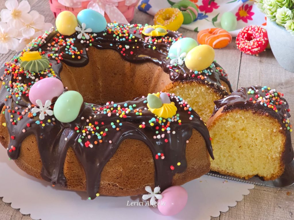 Osterkranz mit Zartbitterschokoladenglasur