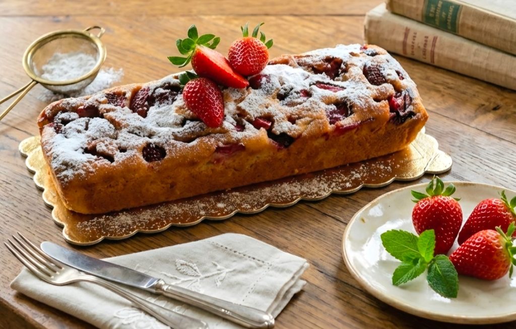 Diät-Plumcake mit Erdbeeren und Joghurt