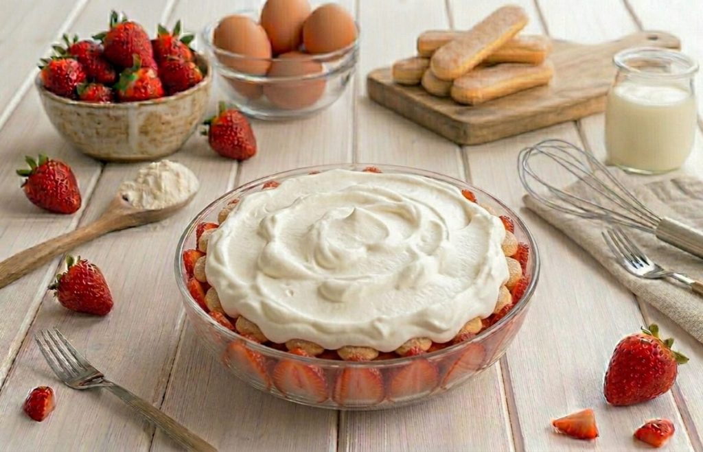 Zuccotto mit Erdbeeren und Joghurt