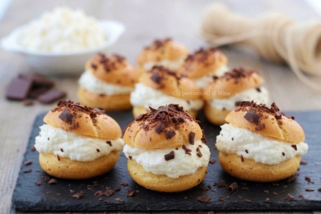 Windbeutel mit Milch- und Ricotta-Creme Rezept I Pasticcini di Nina