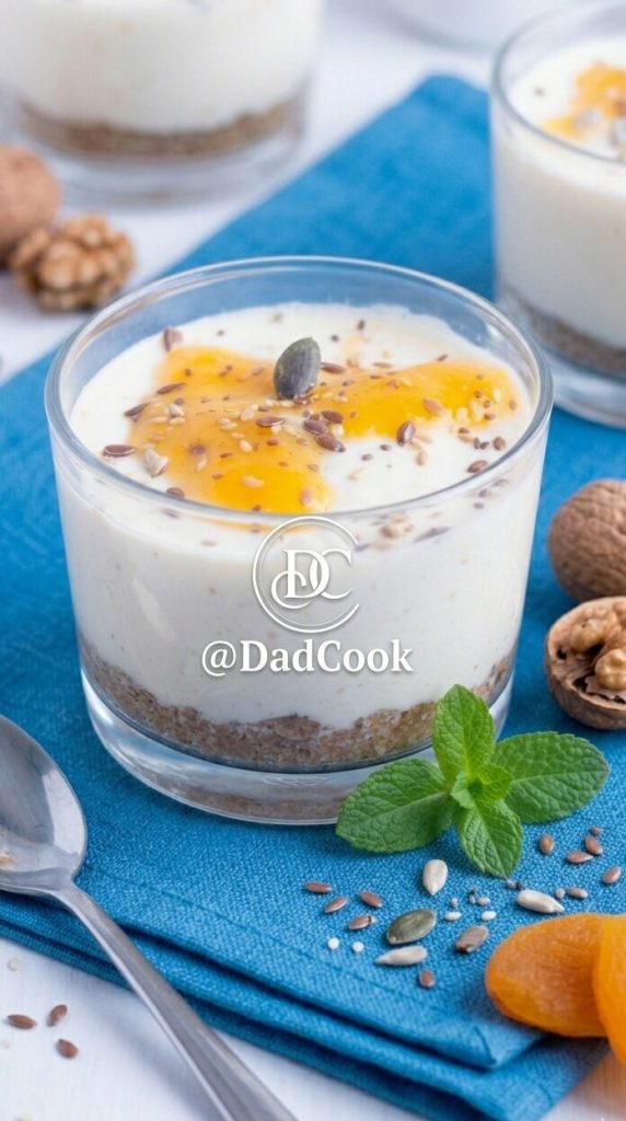 Einzelportion Cheesecake mit Mascarpone und Kaki, mit cremigem Orangen-Topping auf Keksboden, serviert auf einem Teller.