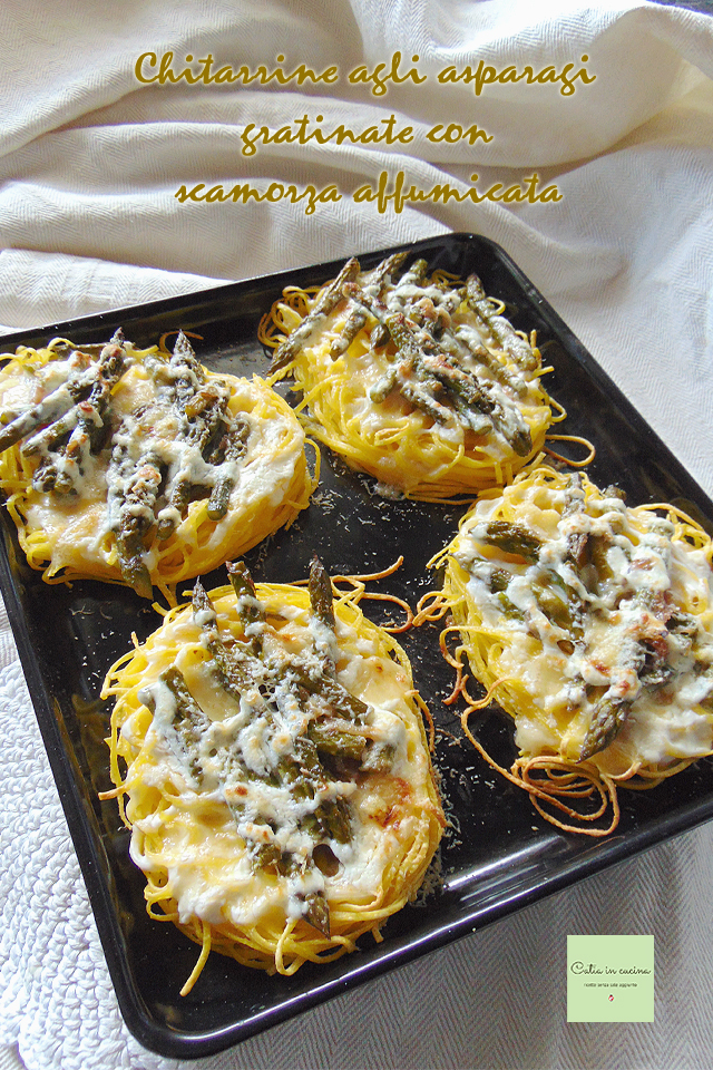 chitarrine asparagi e scamorza