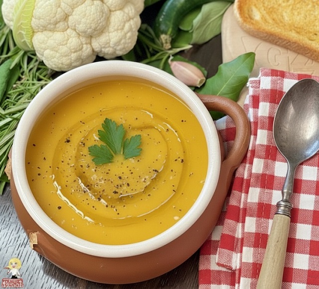 Cremige Blumenkohlsuppe mit Kurkuma