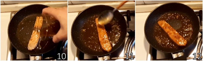 d. die sauce hinzufügen und einkochen lassen bis sie sirupartig wird