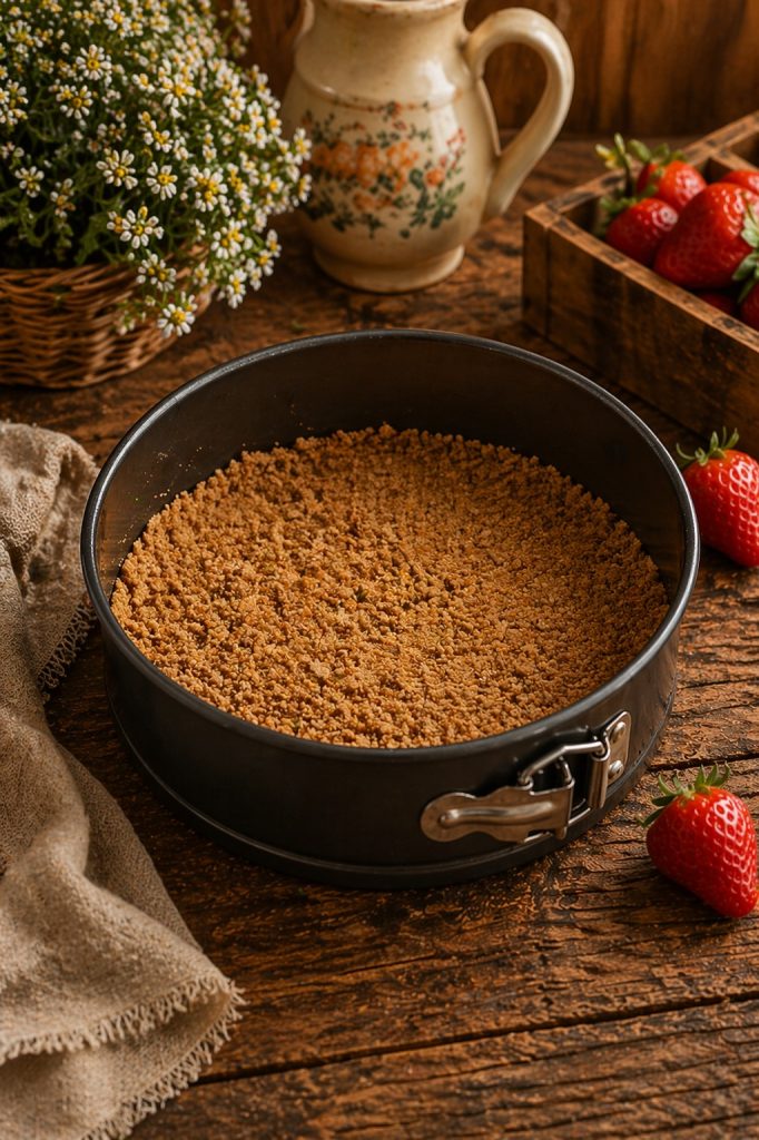 Keksboden für No‑Bake Erdbeer‑Cheesecake in der Springform