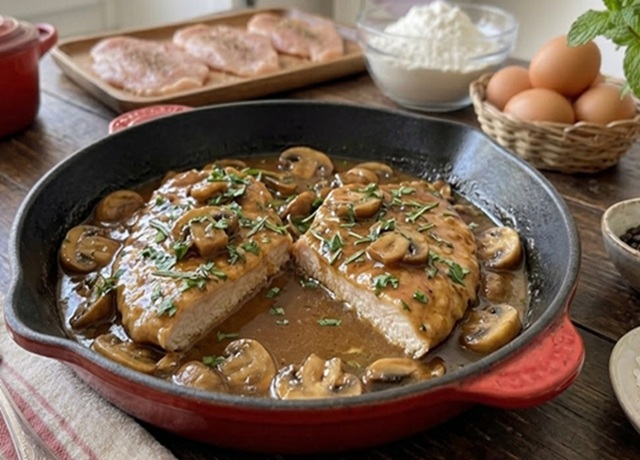 Hähnchen-Scaloppine mit Marsala