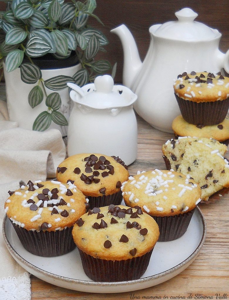 muffin con gocce di cioccolato vert