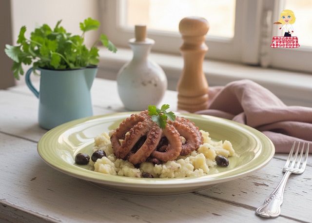 Gegrillter Oktopus auf Kartoffelcreme