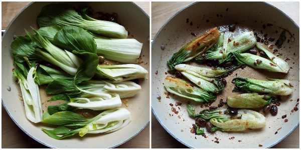 Pak Choi in der Pfanne - Schritt 2