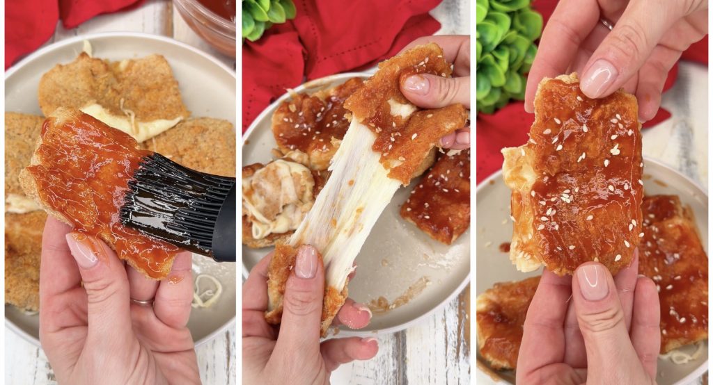 Würzige panierte Mozzarella, nicht frittiert