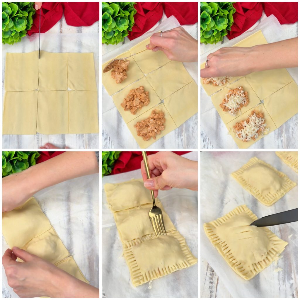 Mürbeteigtaschen mit cremigem Hähnchen (Puff Pastry Chicken)