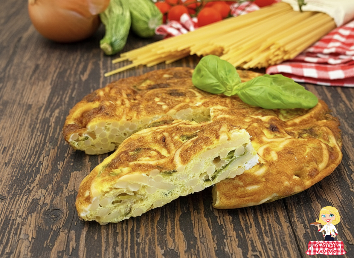 Reste aus dem Kühlschrank – Spaghetti-Frittata