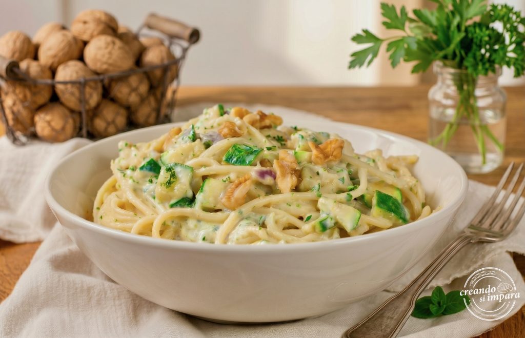 Spaghetti mit Zucchini-Creme