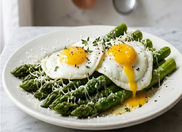 Spargel mit Spiegelei