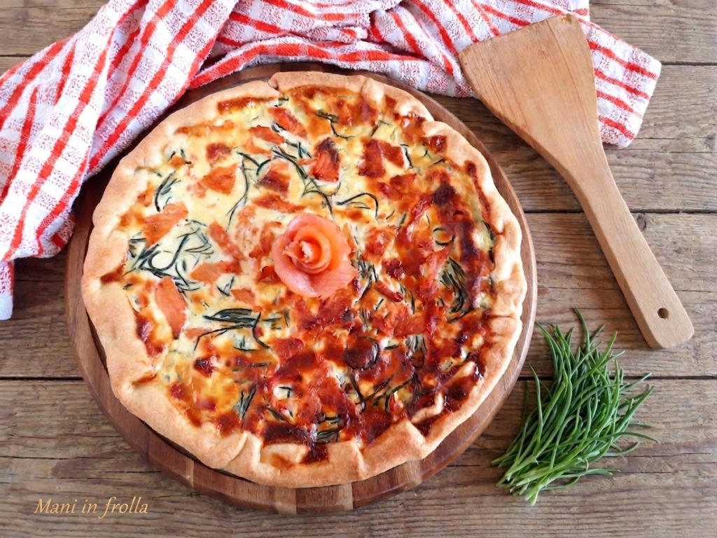 Herzhafte Tarte mit Agretti und Lachs
