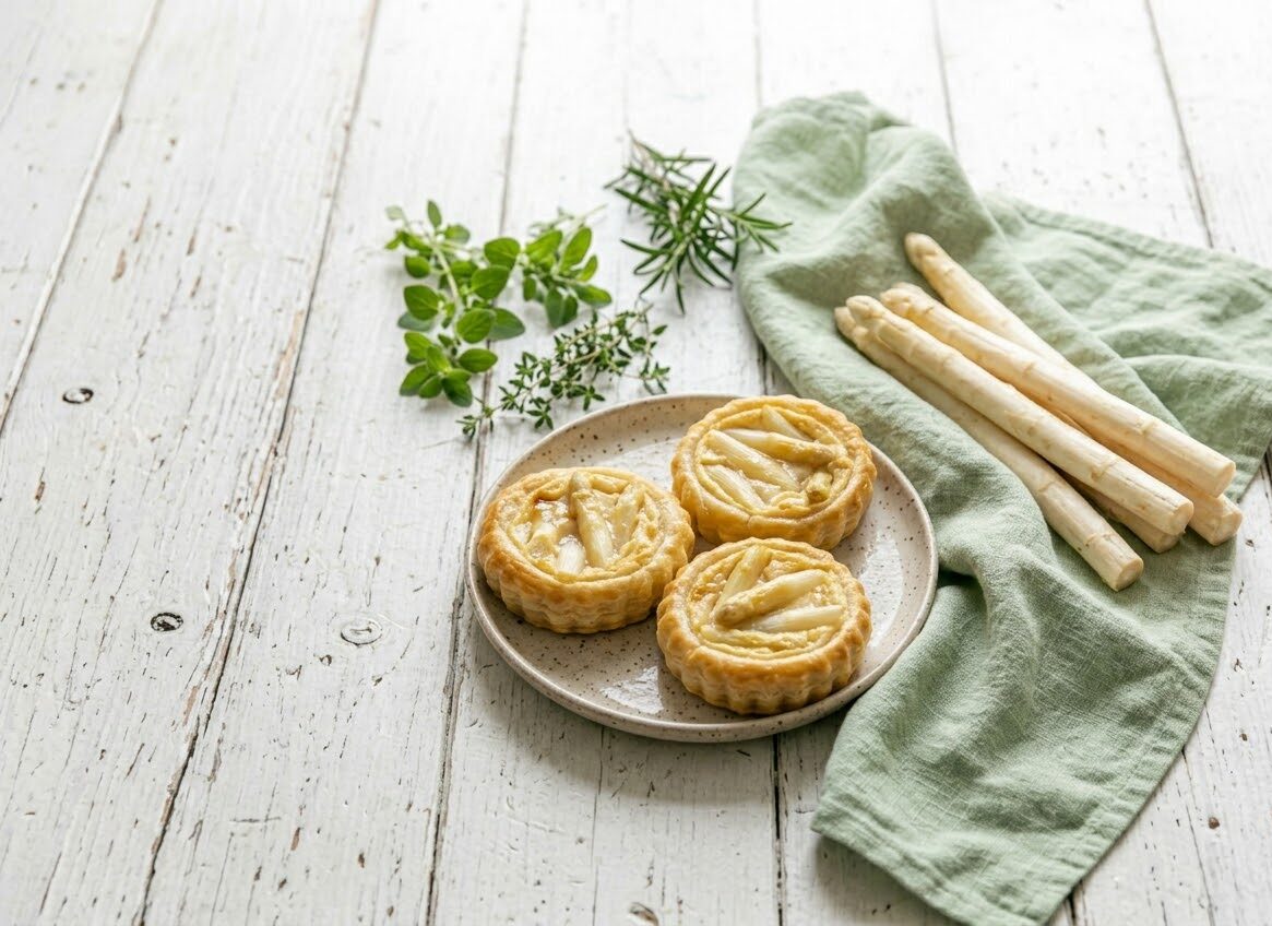 Vegane Tartelettes mit Spargel aus Bassano D.O.P. und Tofu