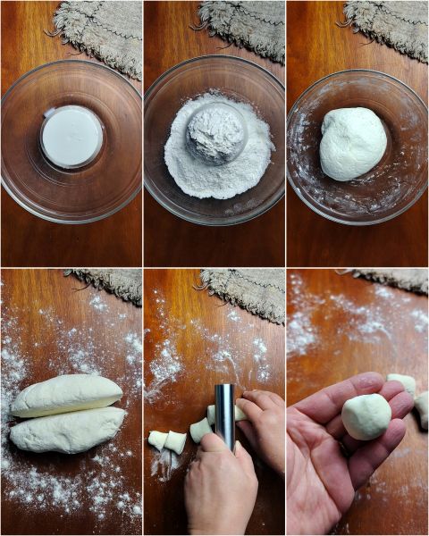 Vorbereitung der Ricotta-Gnocchi ohne Eier