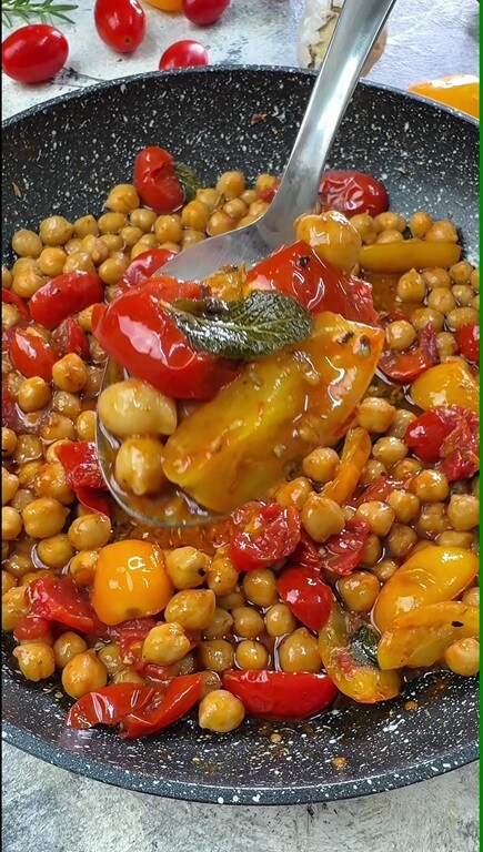 pois chiches à la poêle savoureux