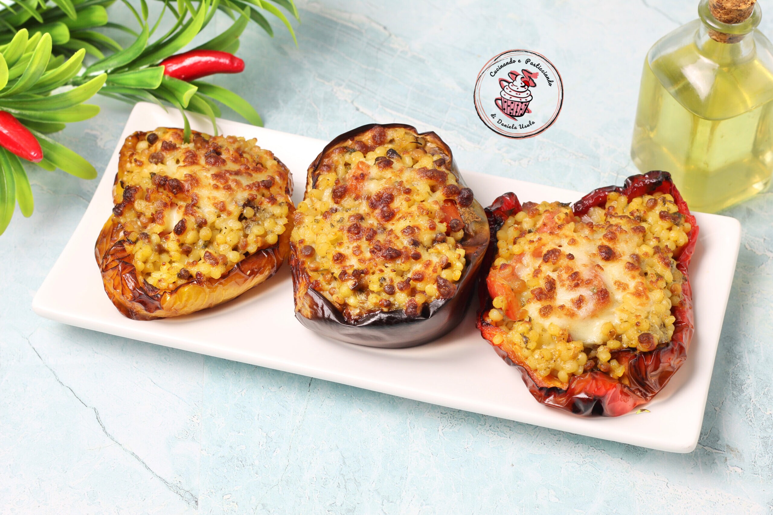 LÉGUMES FARCIS AVEC FREGULA SARDA À LA FRITEUSE À AIR: savoureux, légers et très faciles