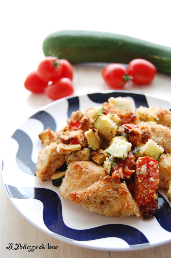 Bouchées de poulet et légumes à la friteuse à air