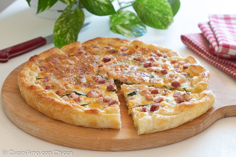 Feuilleté de courgettes avec lardons et parmesan