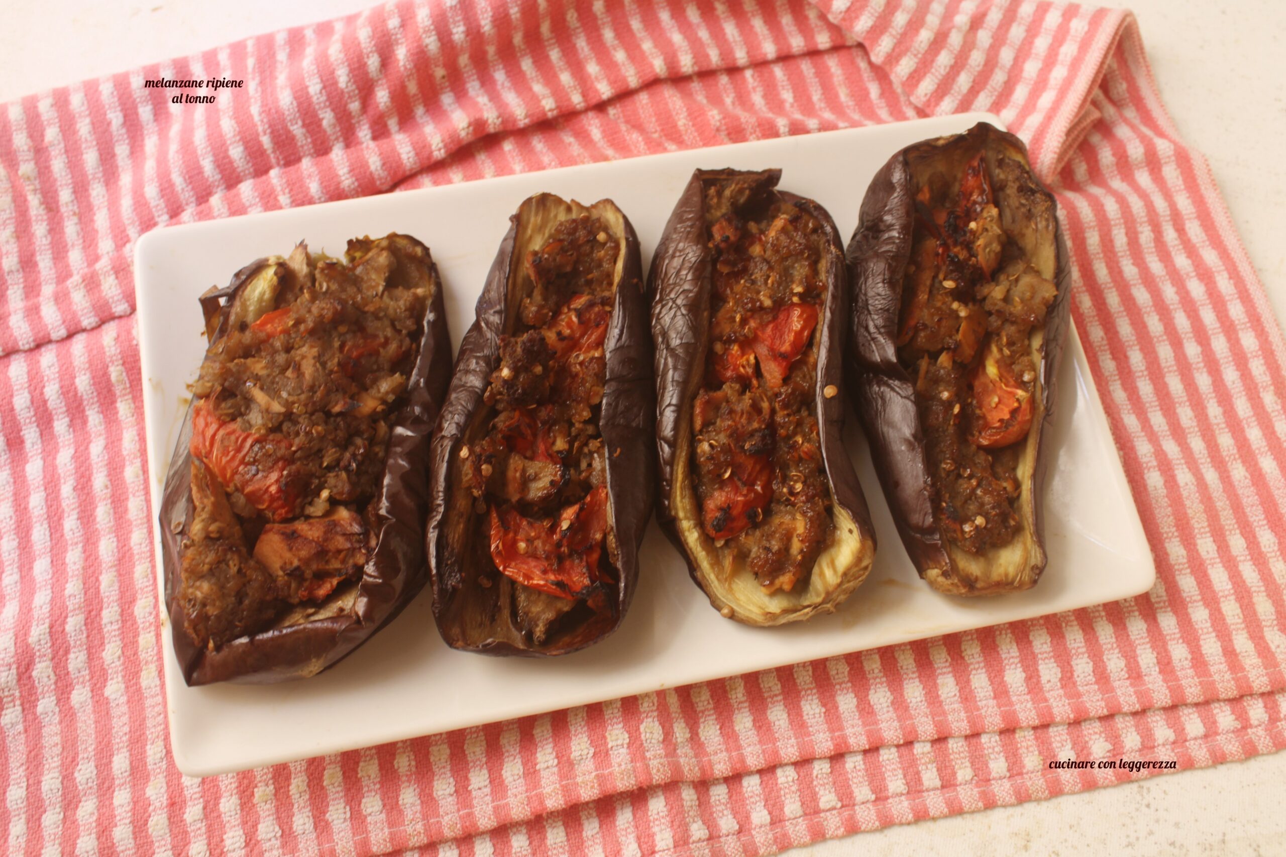 Aubergines farcies au thon