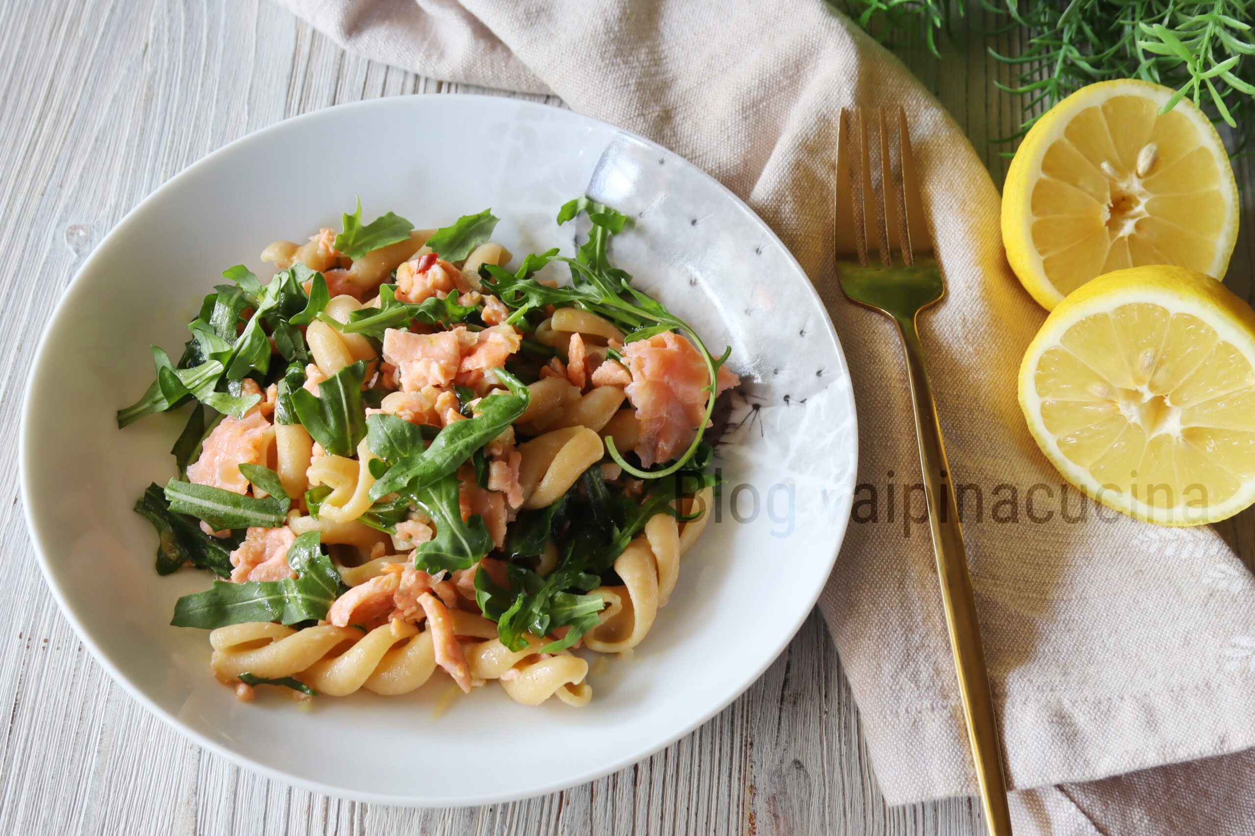 Fusilli saumon et roquette