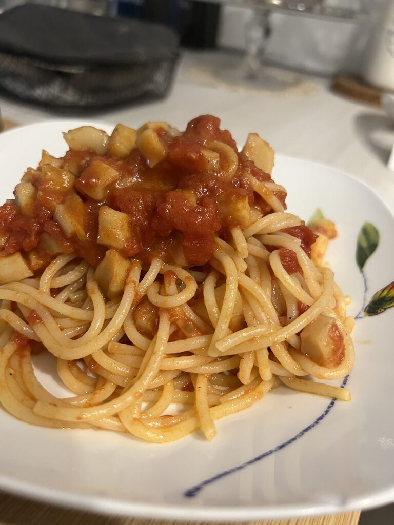 Pâtes au ragoût de seiches