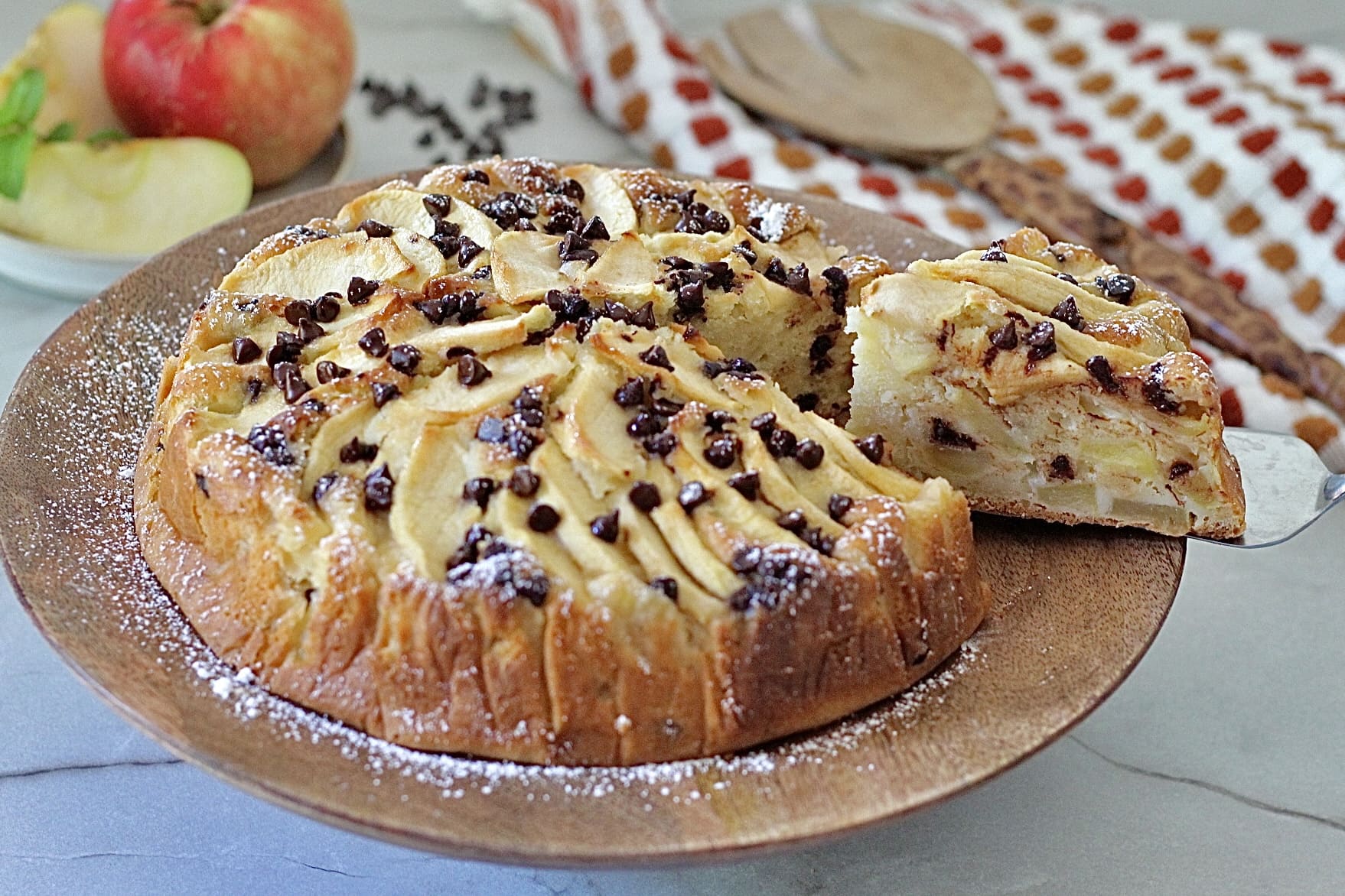 Gâteau aux pommes et chocolat SANS BEURRE, sain et délicieux