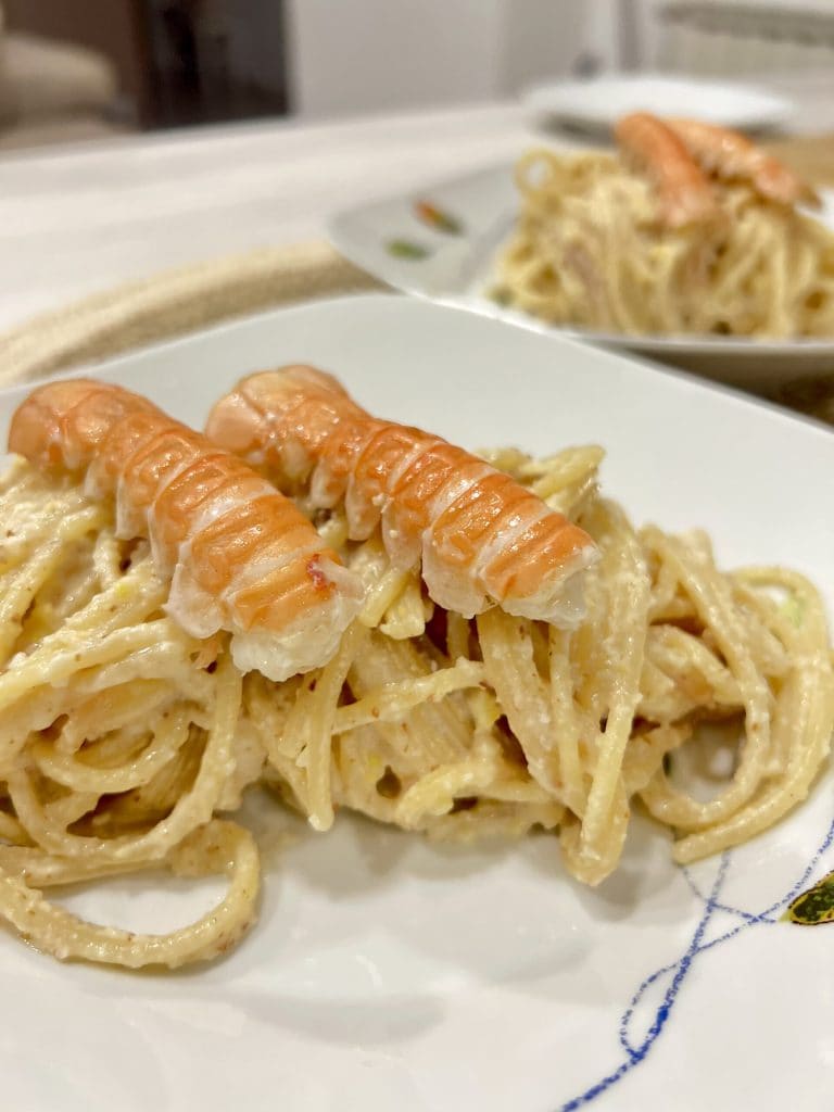 spaghetti au citron et langoustines