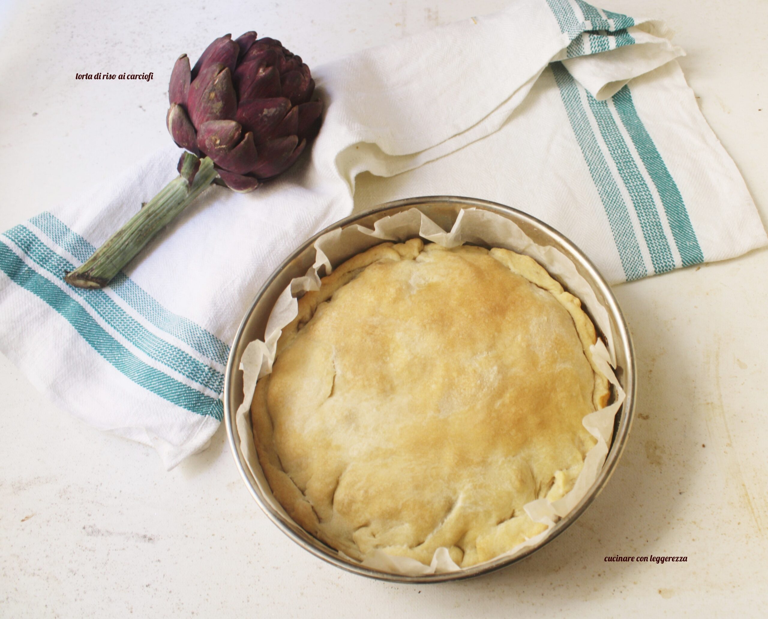 Tarte de riz aux artichauts