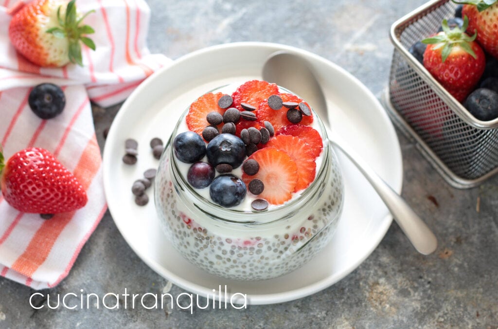 Chia pudding aux fruits des bois avec yaourt de kéfir