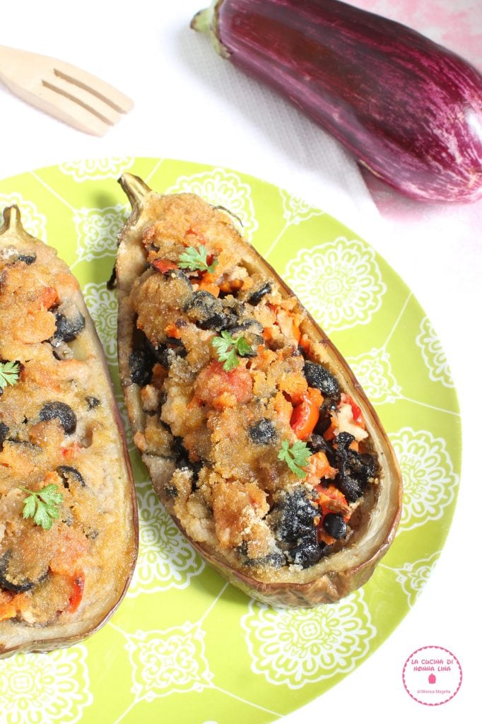 Aubergines farcies au four sans viande