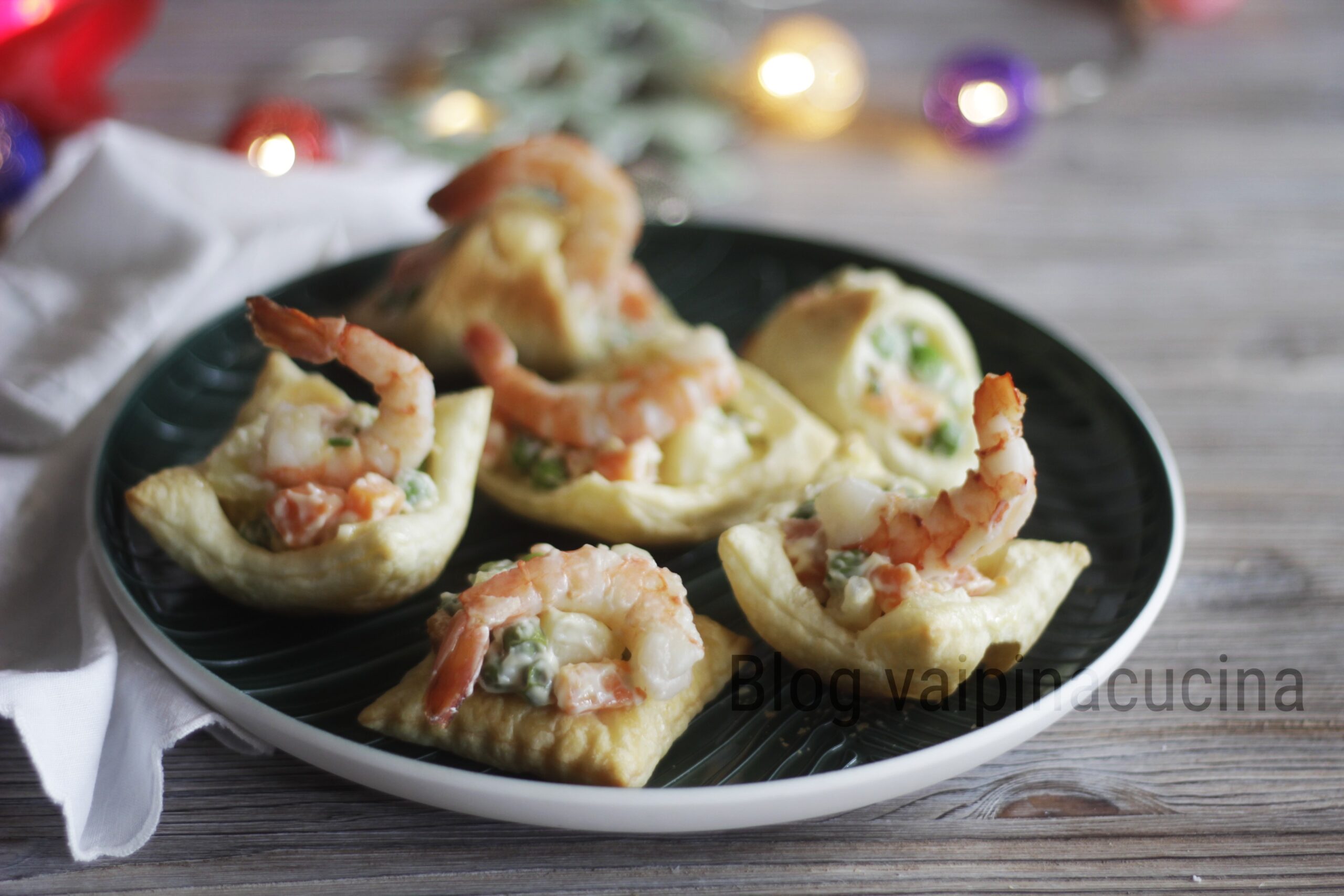 Apéritif feuilleté et crevettes