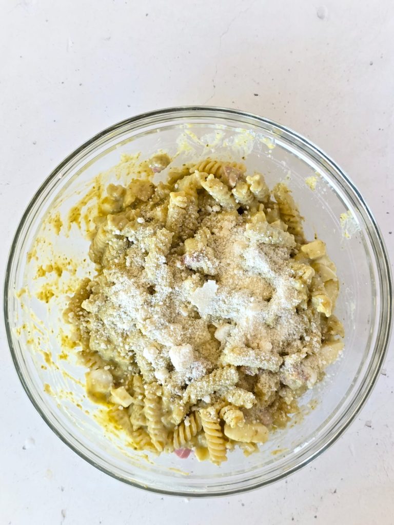 Pâtes au pesto au four