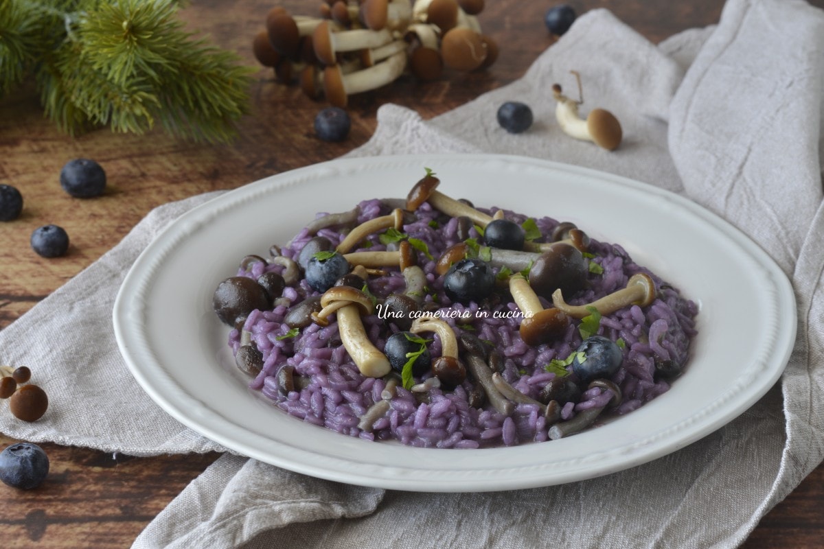 Risotto aux champignons et myrtilles