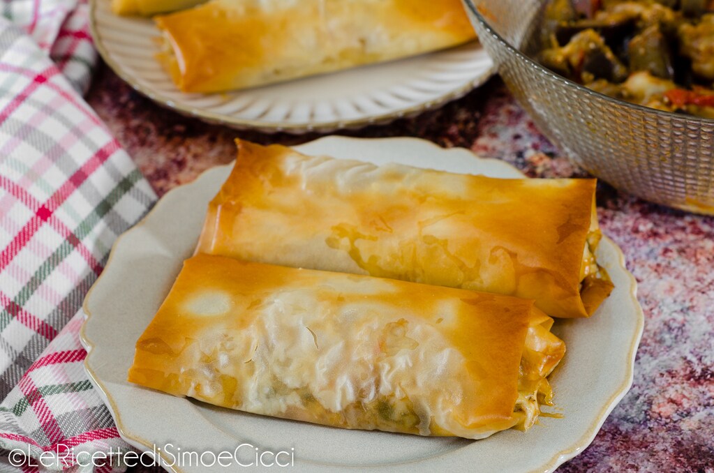Rouleaux de pâte phyllo aux aubergines, croustillants et savoureux !