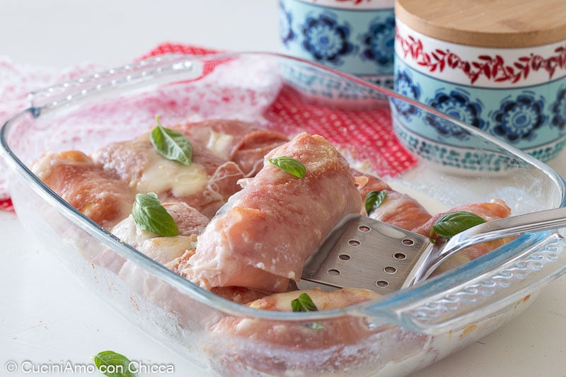 Roulés de jambon cuit et pommes de terre