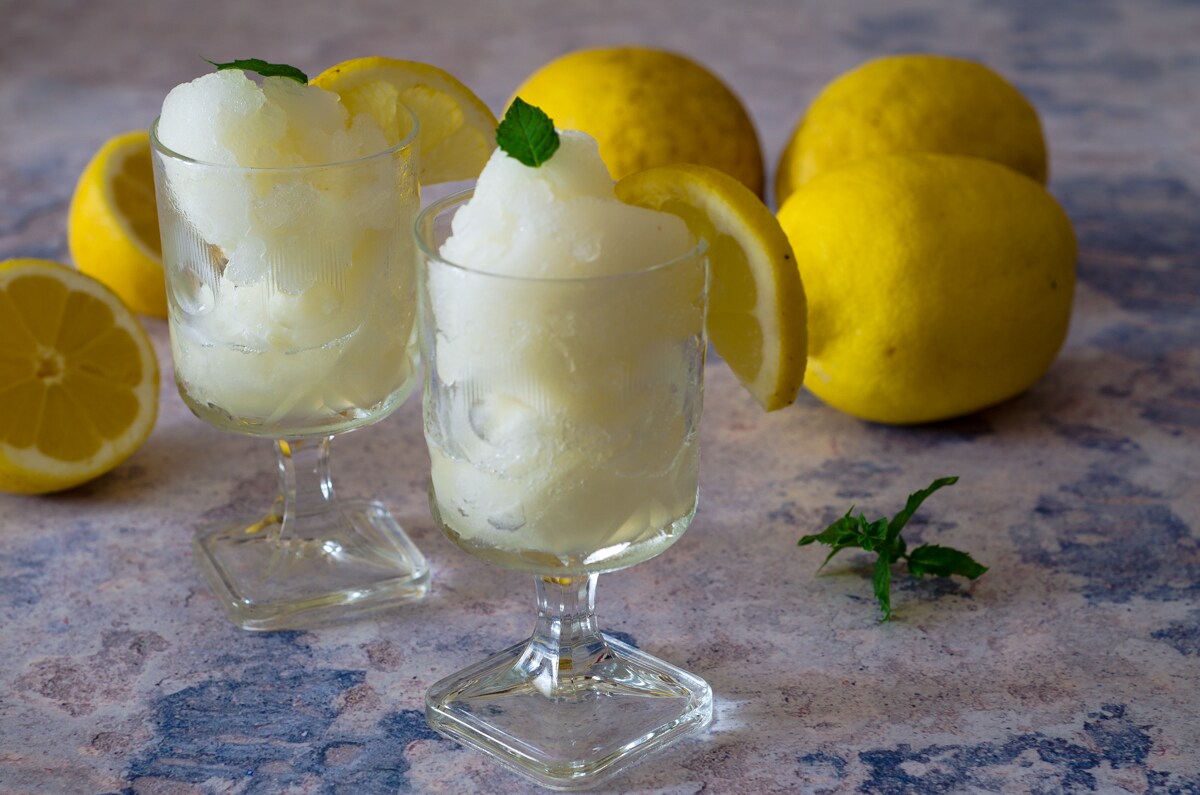 Granité au citron sans sorbetière