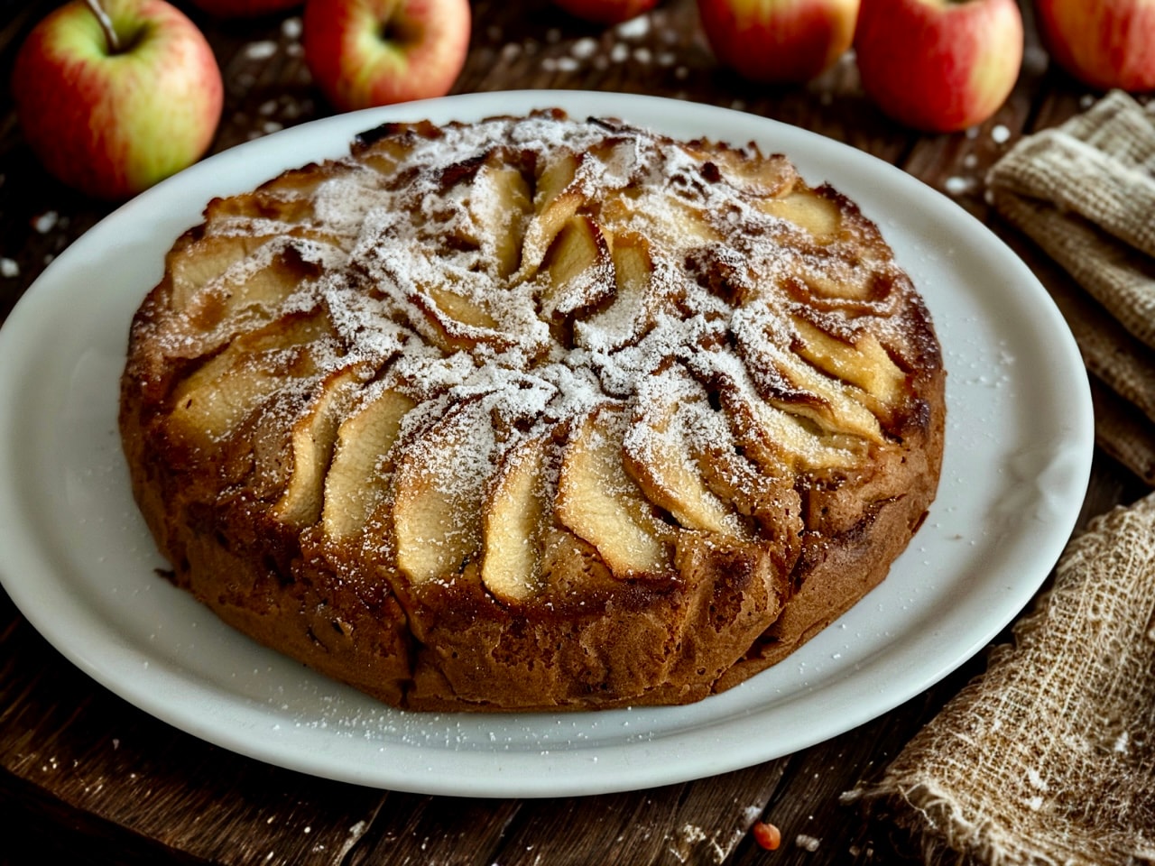 GÂTEAU AUX POMMES ET AMARETTI (SANS BEURRE)