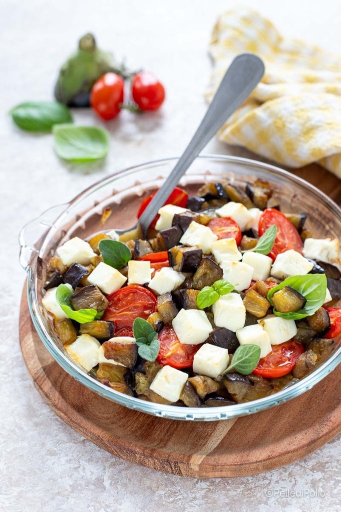 salade d'aubergines tomates et feta
