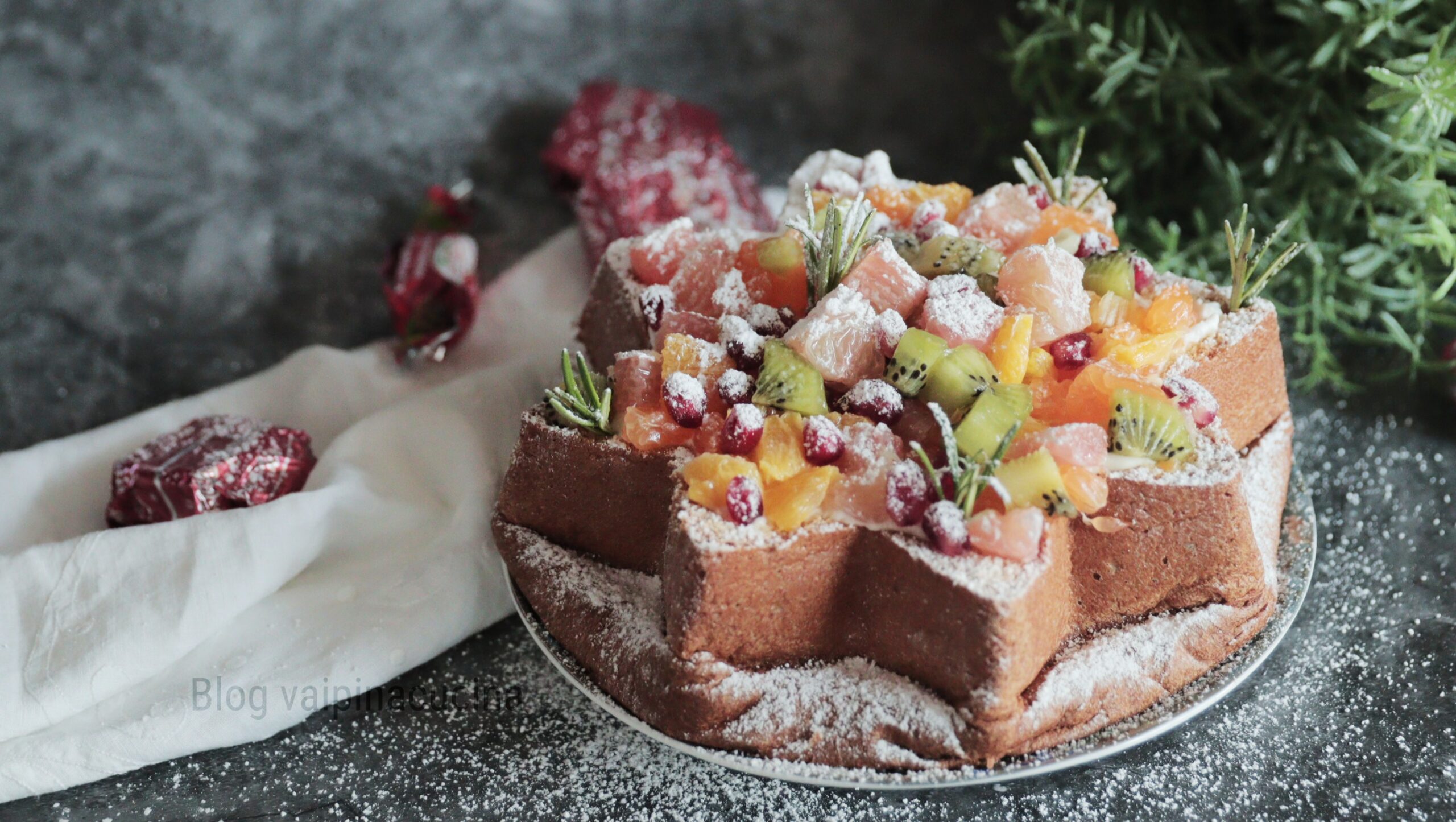 Étoile de Noël crème et agrumes