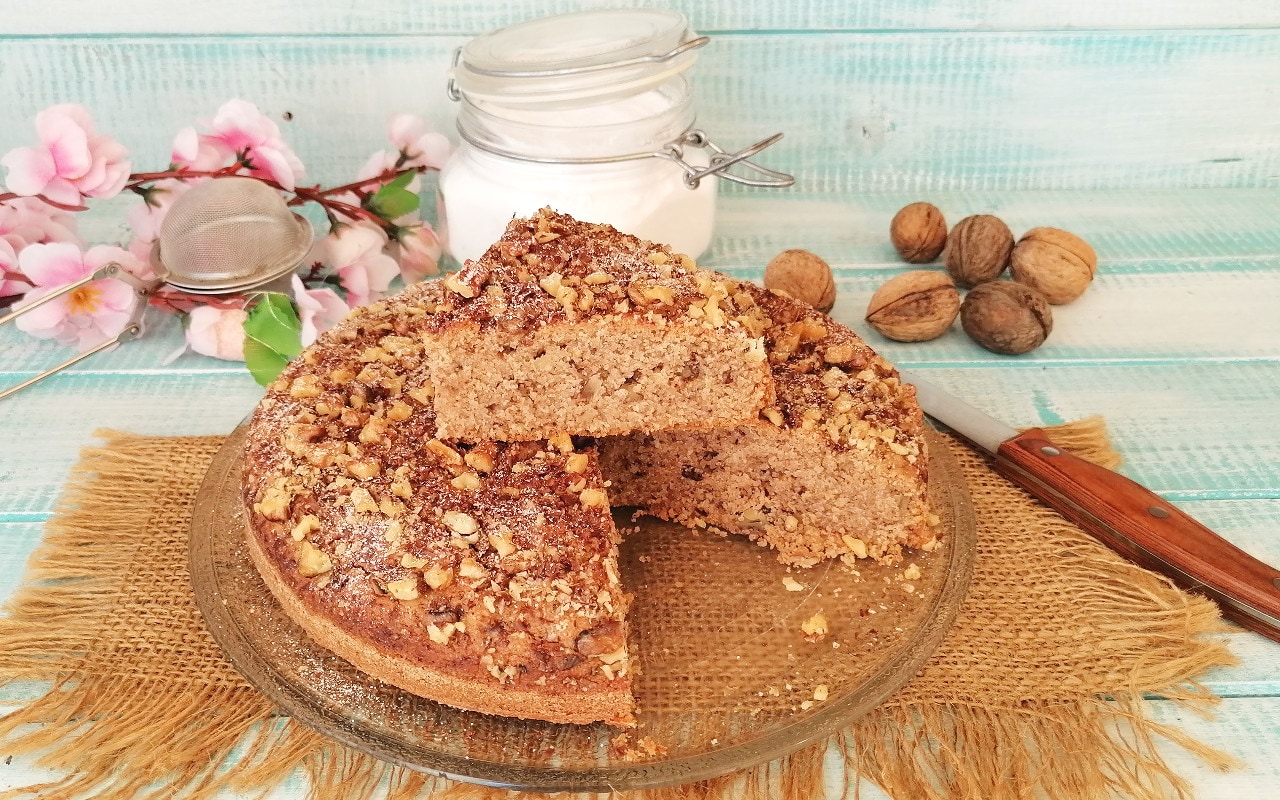 GÂTEAU AUX CHÂTAIGNES ET NOIX SANS BEURRE