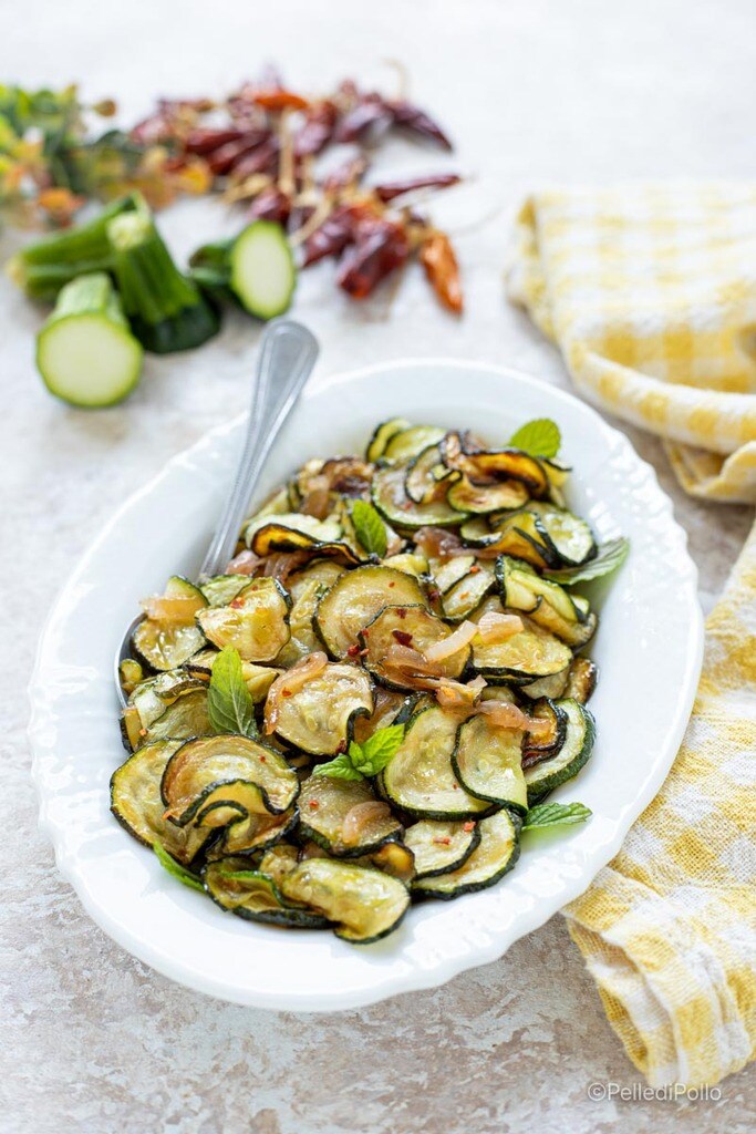 courgettes en poêle en aigre-doux