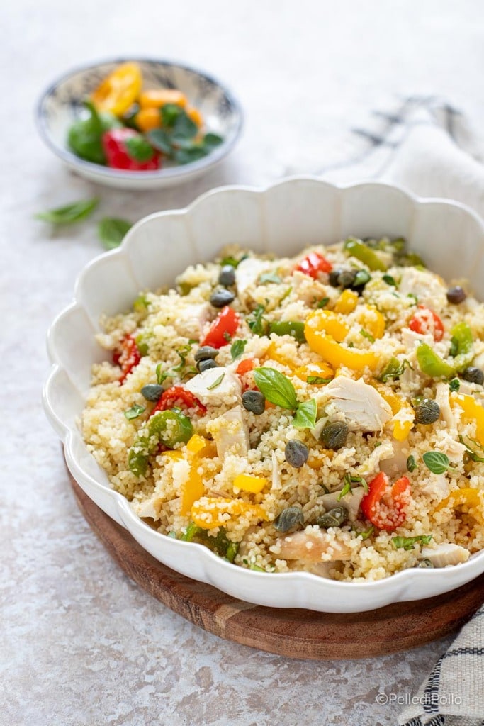 salade de couscous au poulet et poivrons