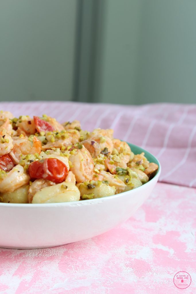 Gnocchi aux crevettes et pistaches