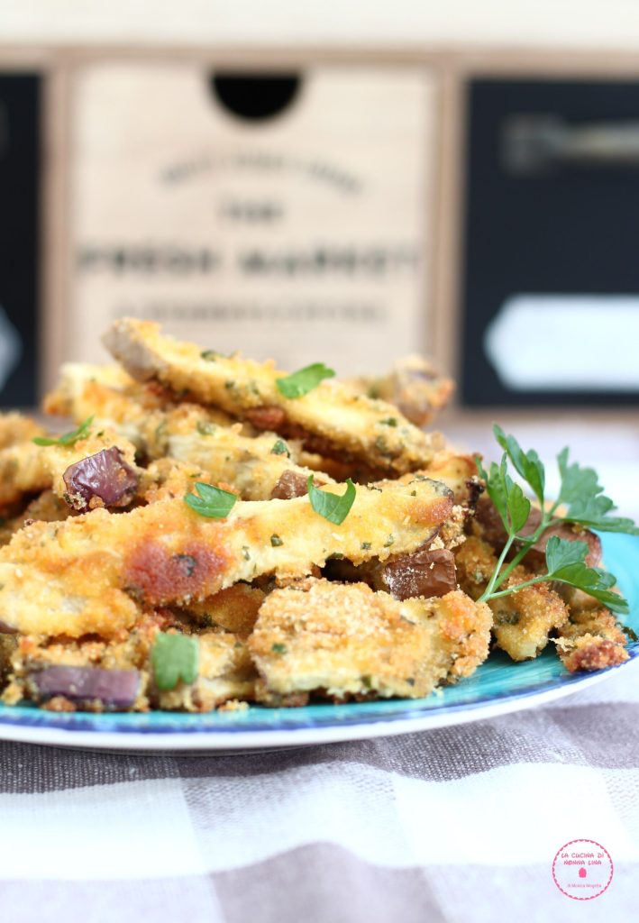 Bâtonnets d'aubergine au four