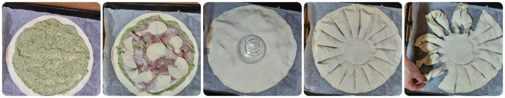 étoile de feuilletée avec courgettes